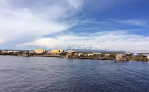 Uros floating islands Lake Titicaca Puno Peru traditional reed islands