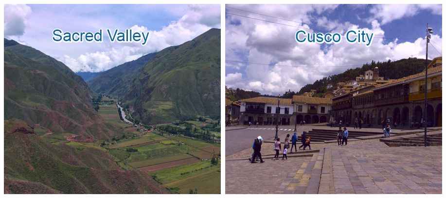 Beautiful view of Cusco city and the Sacred Valley in Peru