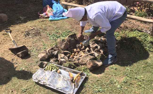 raditional Pachamanca cooking experience in Sacred Valley Cusco Peru