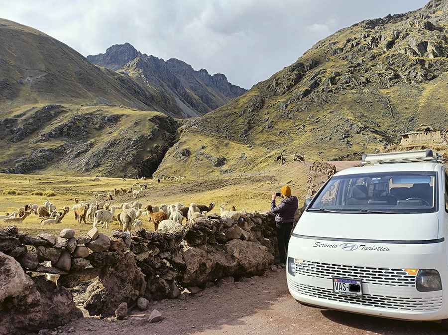 Taxi from Cusco to Rainbow Mountain Vinicunca then Puno Peru