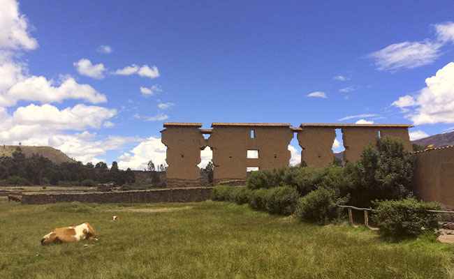 Temple of Wiracocha at Raqchi Archaeological Site during the Four Lakes Tour in Cusco