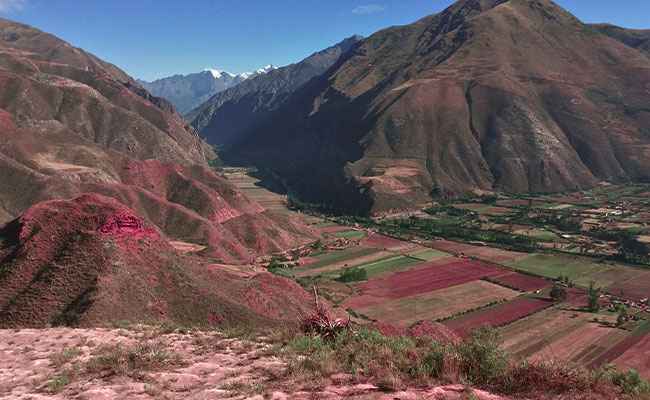 Beautiful landscape of the Sacred Valley of the Incas in Cusco Peru